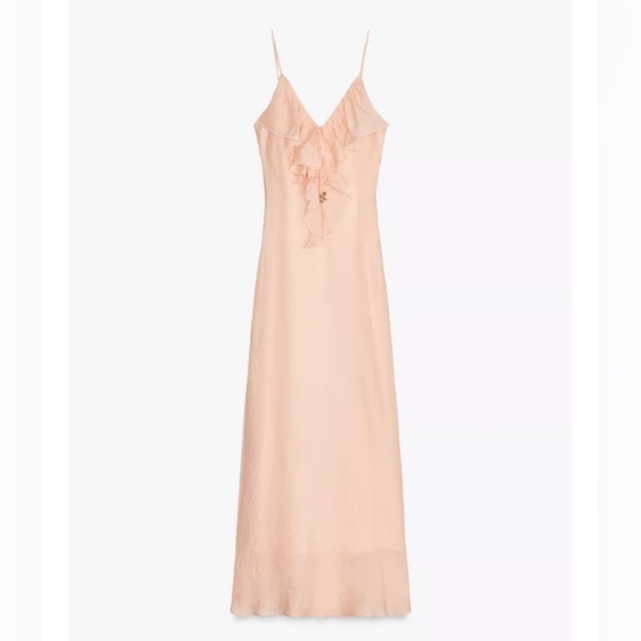 Zara Ruffled Midi Slip Dress - Picture 6 of 8